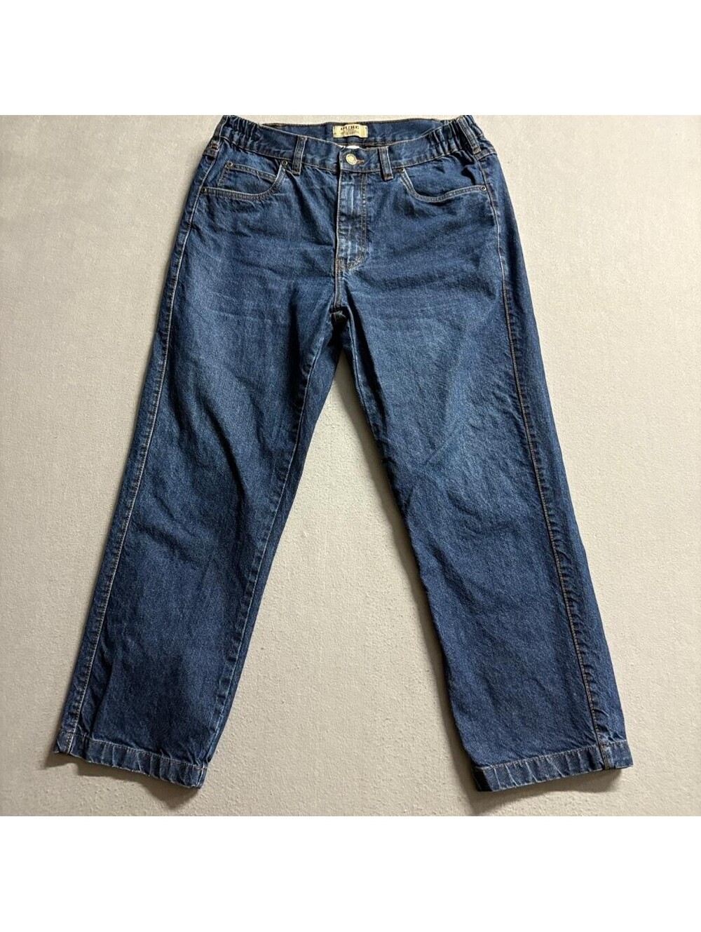 Duke Haband Classic Fit Jeans Mens 34/S Blue Denim Elastic Waist Comfort